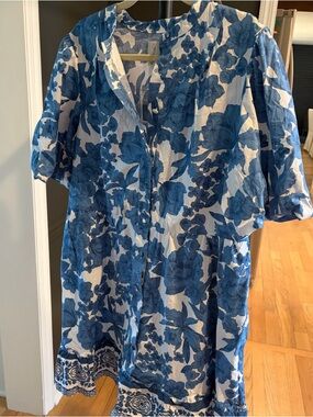 Joie Blue Floral Button-Front Dress